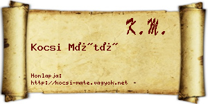 Kocsi Máté névjegykártya