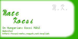 mate kocsi business card